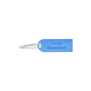 Diabetic luggage tag with "Insulin Dependent" text, acrylic build, blue and clear design for easy identification.