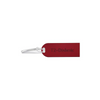 Durable red acrylic diabetic luggage tag with "T2-Diabetic" text for travel.