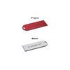 Diabetic luggage tag, acrylic awareness tag, red and silver dual-tone, identify diabetic supplies.