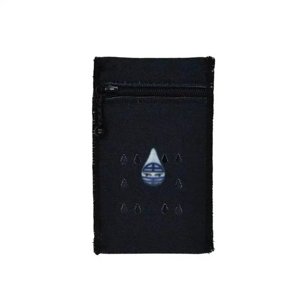 Black cooling wallet for 1 insulin vial with zipper and water evaporation cooling technology