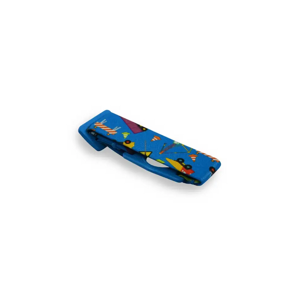 Blue Plastic Balance Board with Skateboarding Figures for Dexcom G7 Sensor Dia-Style Armband