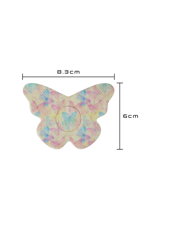 FreeStyle Libre 3 butterfly shape patch dimensions, showing the cut-out shape and sensor opening for a precise fit