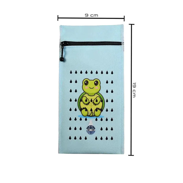 Insulin cooling wallet for kids with frog design, size 9x19 cm.