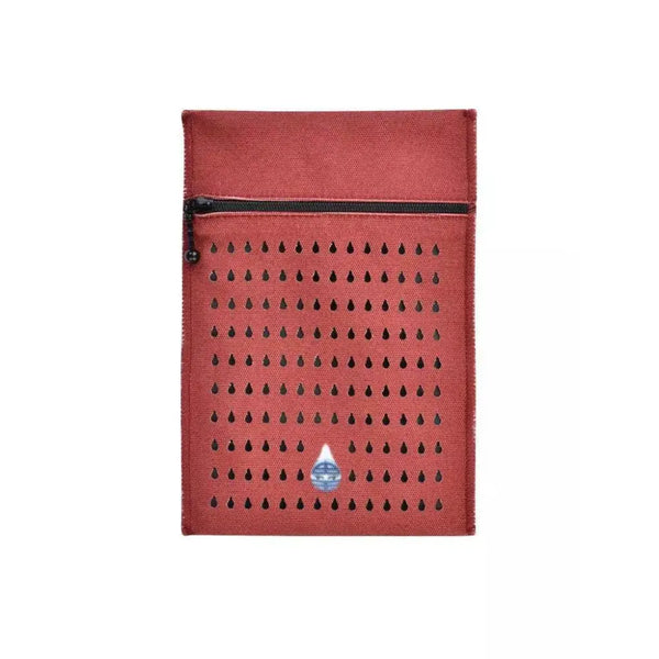 Insulin cooler travel case in plain red color with secure zipper, designed for diabetic supplies.