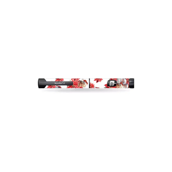Novopen Echo 4 and 5 Christmas Edition insulin pen stickers with festive designs.