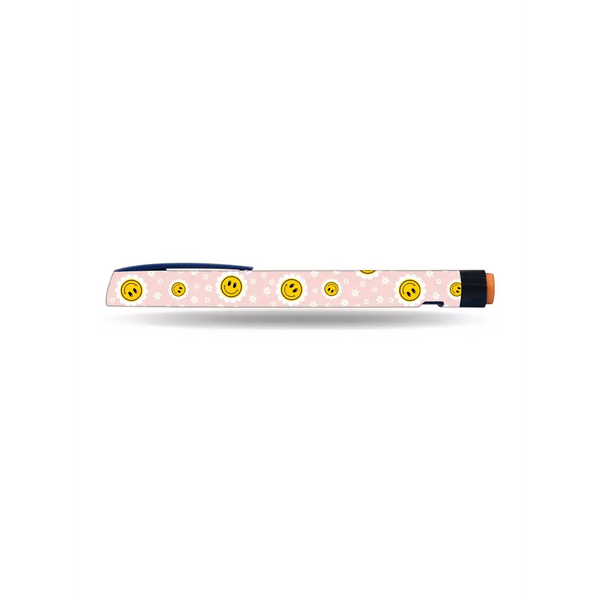 Stickers for NovoRapid Flexpen Y2K Collection with smiley face design.