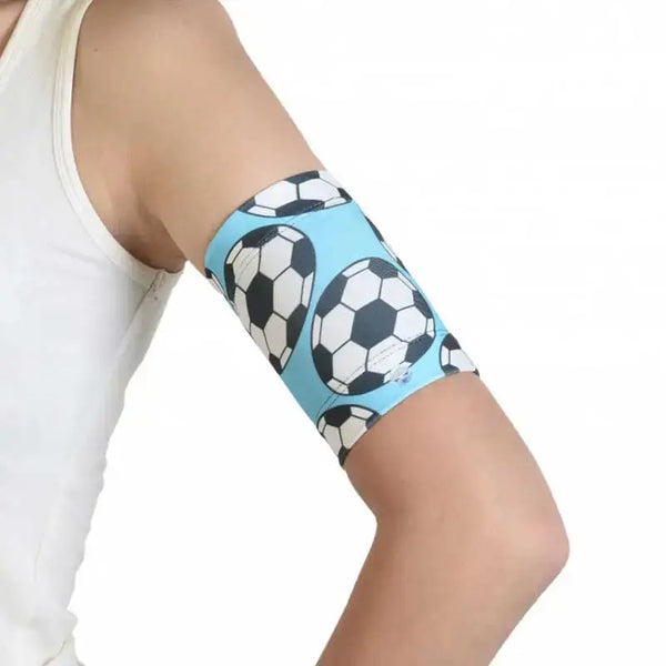 Blood Glucose Sensor Armband for Children with Soccer Print Design
