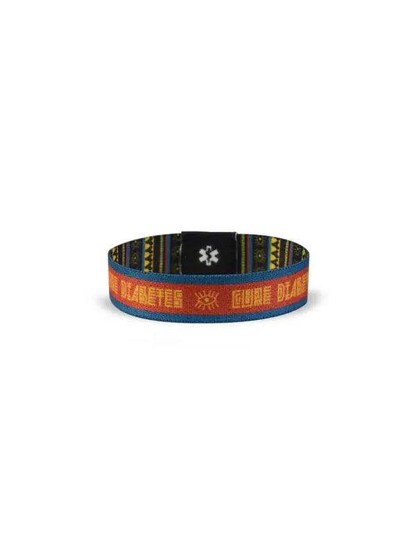 Reversible Diabetes Awareness Wristband with "Cure Diabetes" message, stylish and durable accessory, 1.5 cm height.