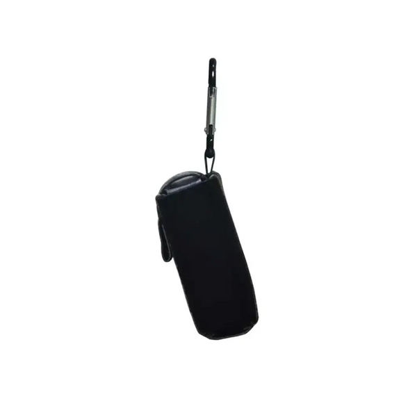 Pouch for insulin pump with carabiner, universal fit, compact and stretchable, ideal for various models.