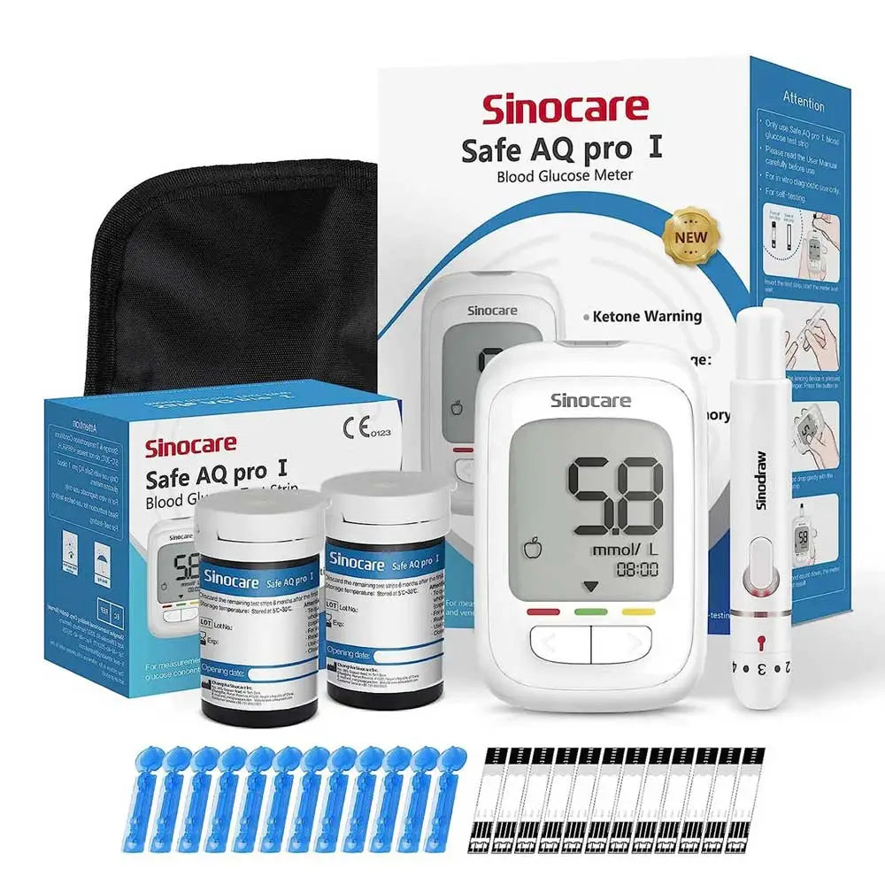 sinocare safe aq pro blood glucose meter kit with strips and lancets for accurate diabetes glucose monitoring Image
