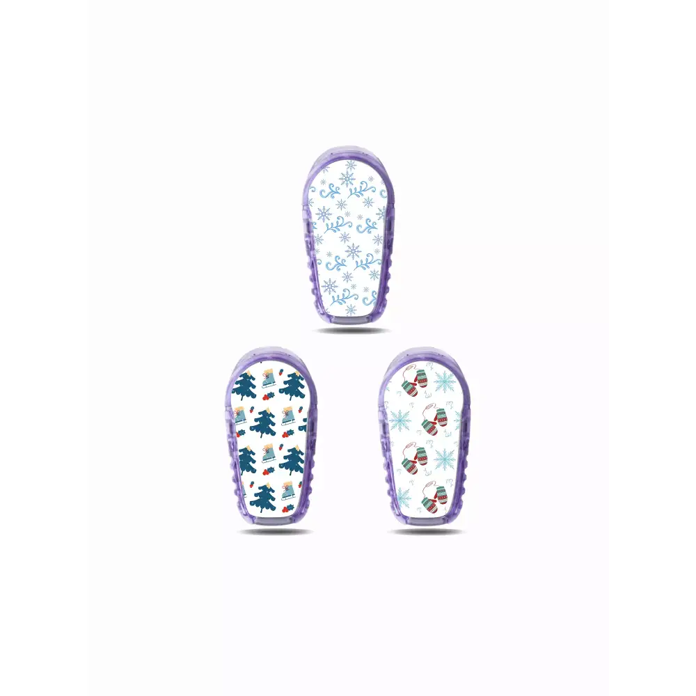 Dexcom G6 Sensor Stickers - Winter Edition with winter-themed designs.