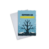 Elegant Christmas greeting card with tree design, pre-folded with envelope, featuring 'Esprimi un Desiderio'.