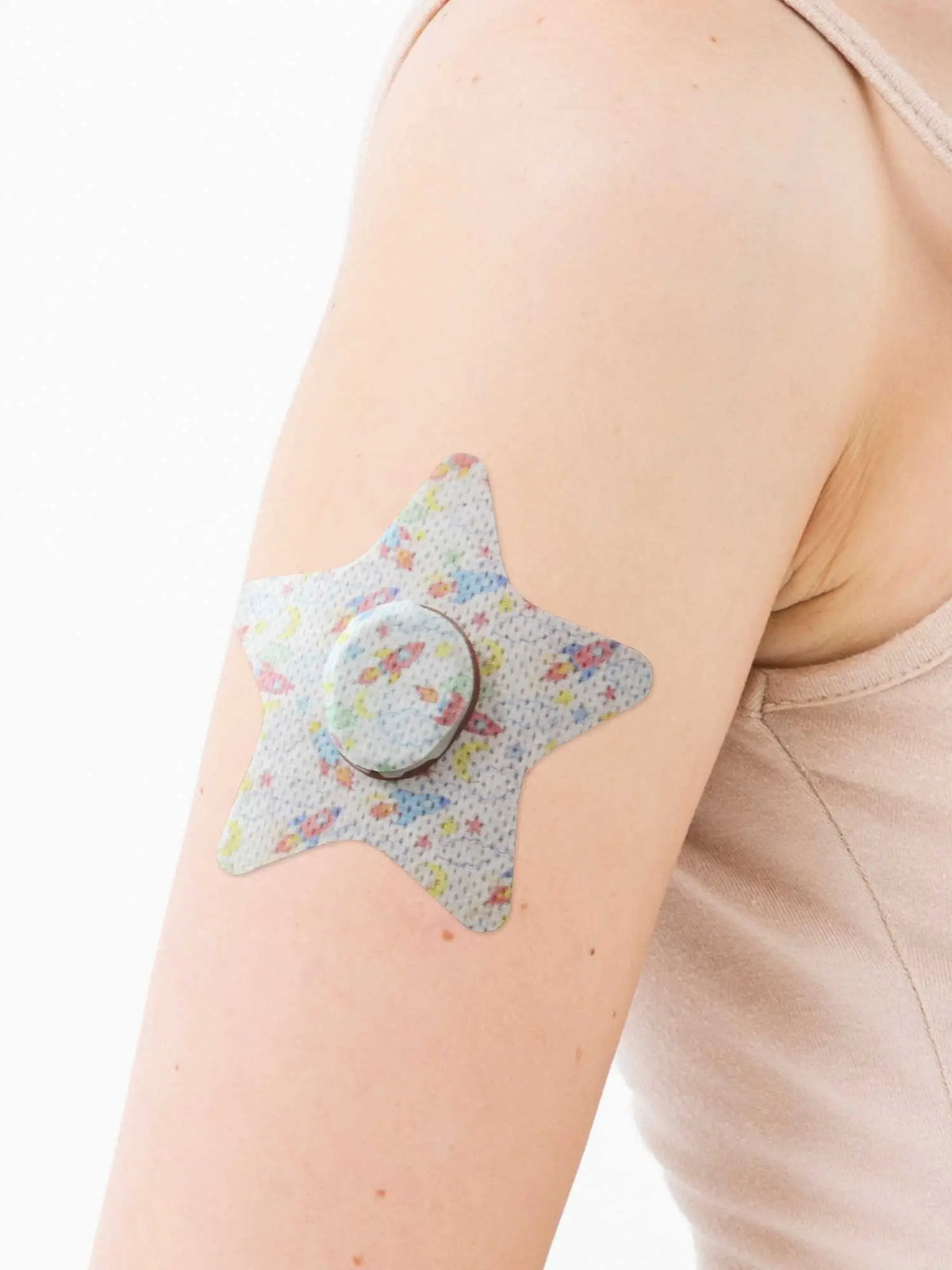 Børneplaster til Dexcom G7, form: stjerne, på armen