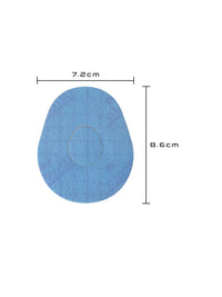 Plaster til Dexcom G7, form: dråbe, størrelse 7,2 x 8,6 cm