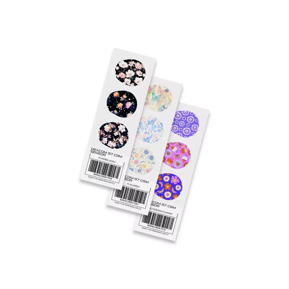 Dexcom G7 Stickers - Spring Edition 2025 featuring vibrant floral and pastel designs.