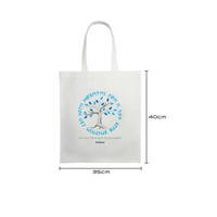 Diabetes Awareness Tote Bag with Tree of Life design, white tote, dimensions 35x40 cm.