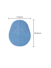 Plaster til FreeStyle Libre 3, form: dråbe, størrelse 7,2 x 8,6 cm