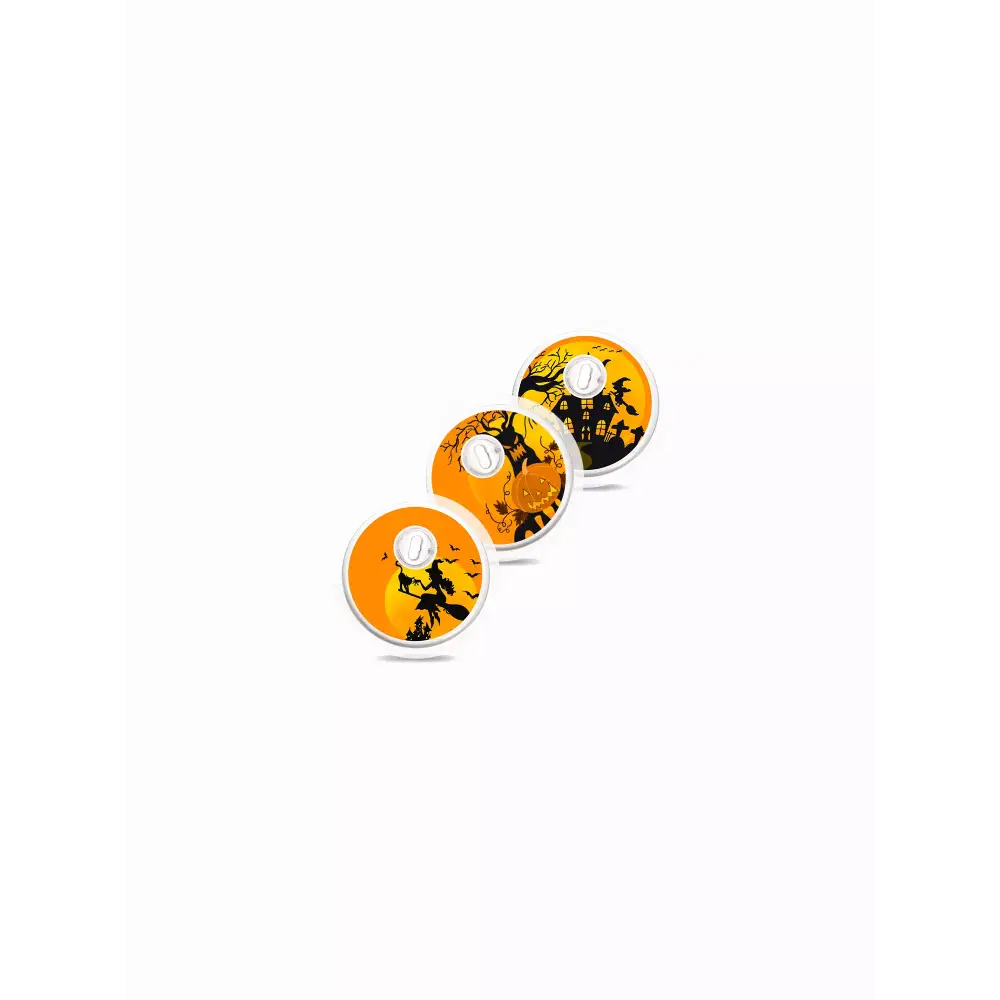 Freestyle Libre 3 Halloween 2024 stickers with spooky designs for sensor protection.