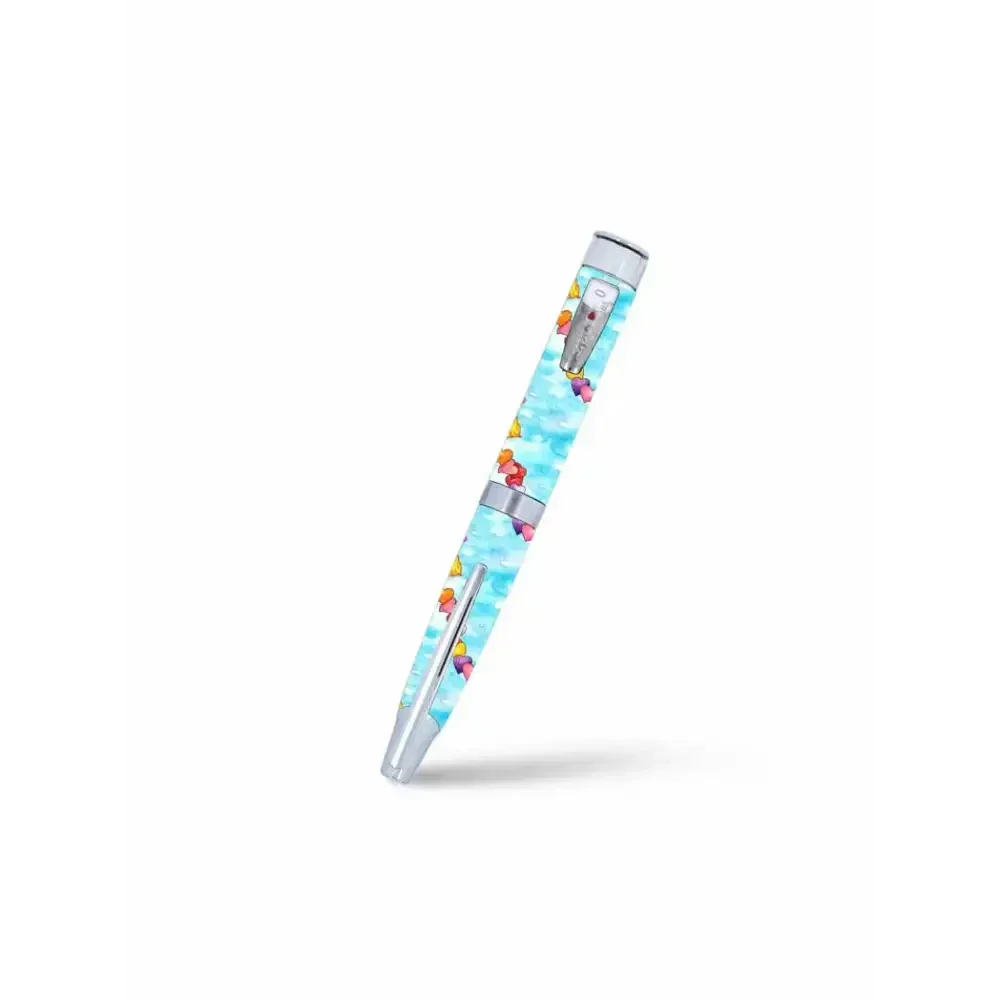 HumaPen Luxura Lilly insulin pen with vibrant Summer Vibes sticker for kids.