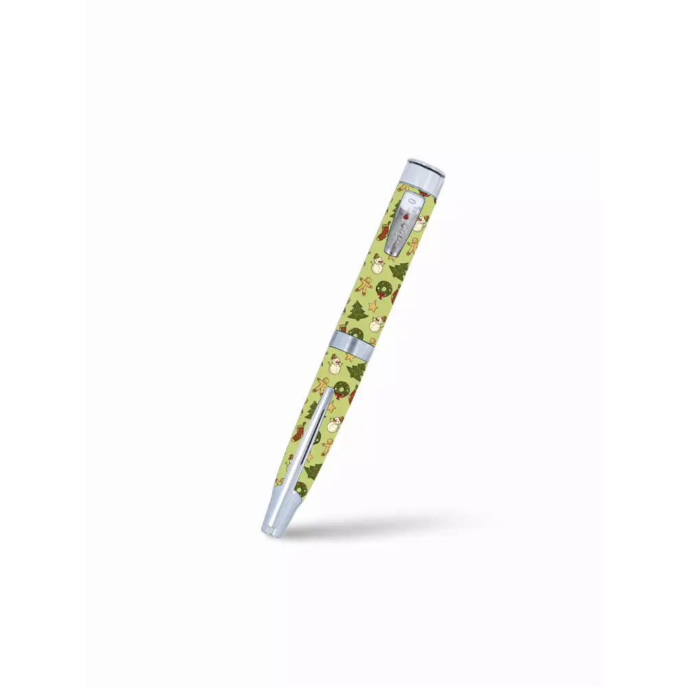 Light green floral decorative pen for HumaPen Stickers Christmas 2024 diabetes management