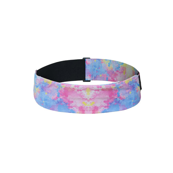 Justerbart bælte til insulinpumpe – tie-dye print, G-Hook-lukning | Dia Belly-Belt 2