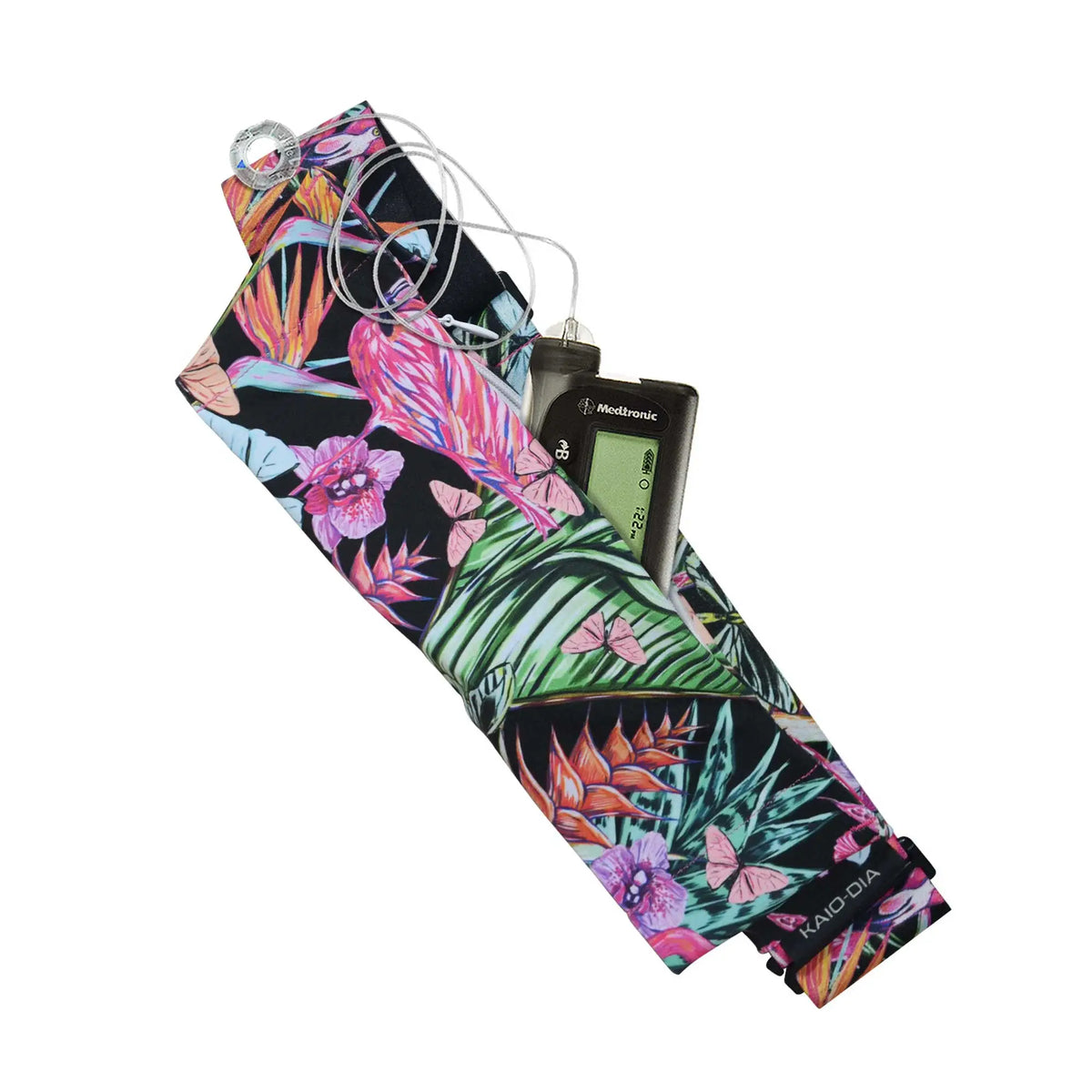 Insulin pump belt butterfly mingo floral design adjustable belt for stylish insulin pump carrying
