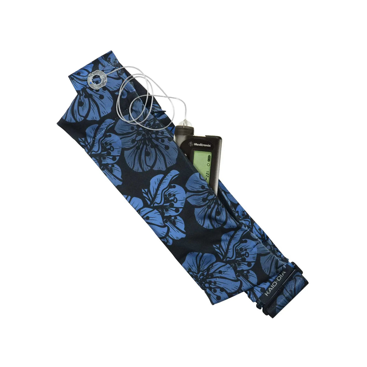 Midnight Hawaii insulin pump belt open with pump adjustable belt for active lifestyle use