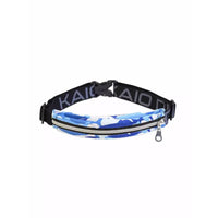 Children's insulin pump belt pouch Dia-Belt S/M in light blue camouflage with adjustable strap and zipper pouch
