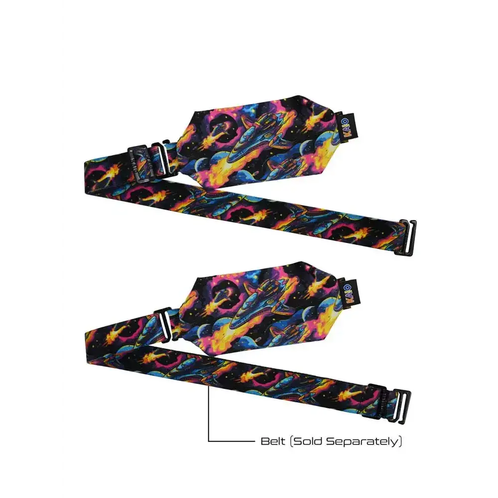Colorful patterned on a black background for the Insulin Pump Pouch