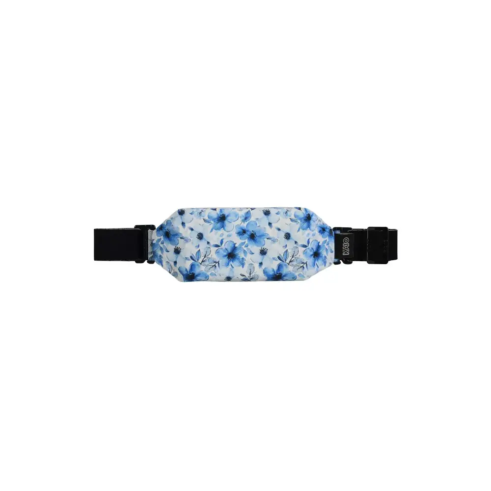 Floral-patterned Dia-Body Pouch for insulin pumps with a stylish black strap