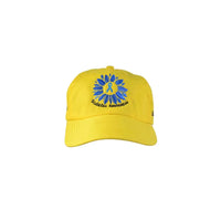 Yellow Kaio-Caps Diabetes Awareness cap with adjustable strap, promoting type 1 diabetes support.