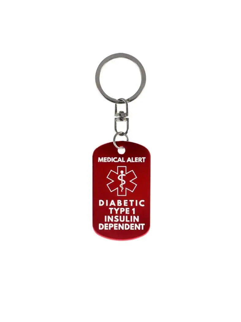 Diabetiker type 1 insulinafhængig metalnøglering - Kaio-Key Hanger