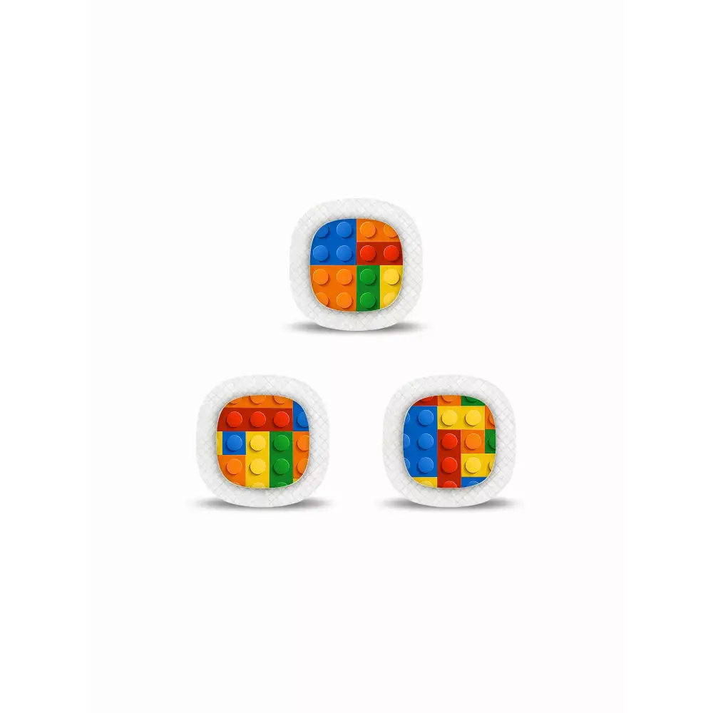 Medtronic Simplera CGM Stickers in Fun Vibes Lego design. Add a playful Lego theme to your CGM sensor. 3 stickers per set. Non-removable.