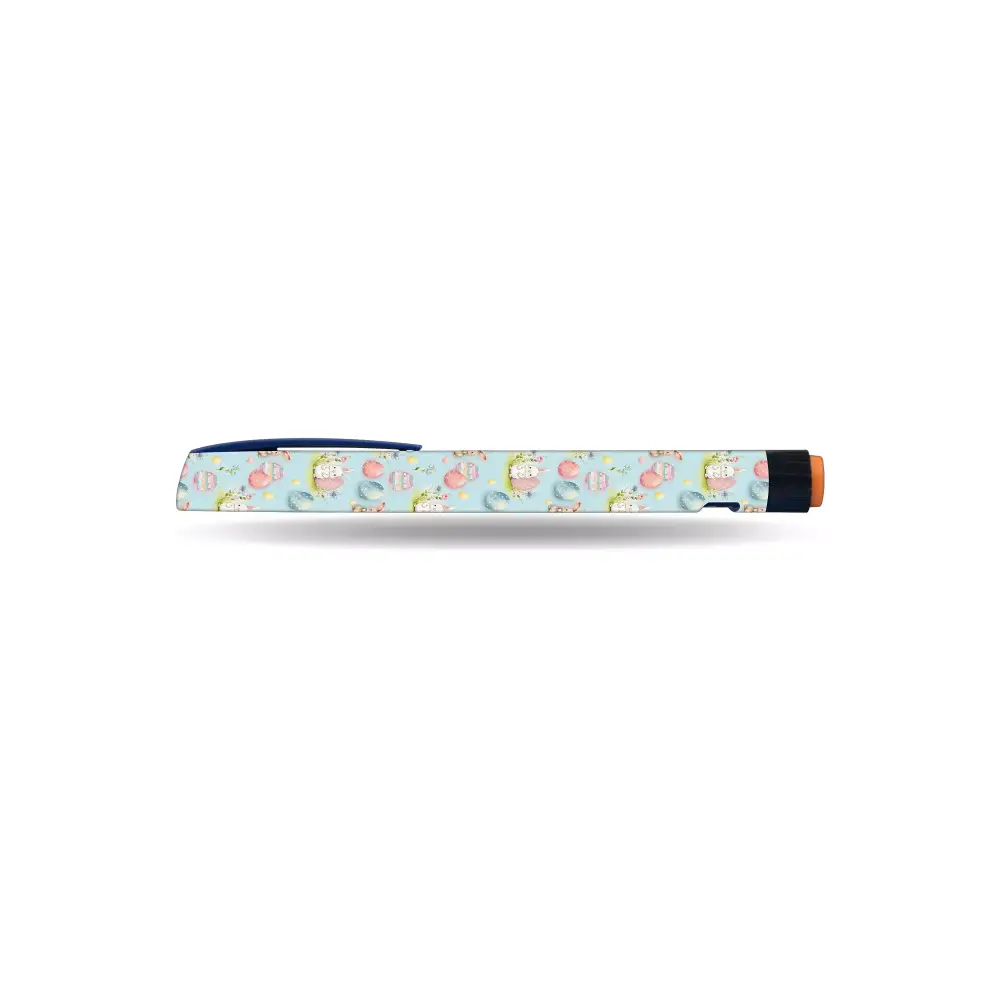 Insulin pen with unicorn pattern from NovoRapid FlexPen Stickers Easter Edition 2025