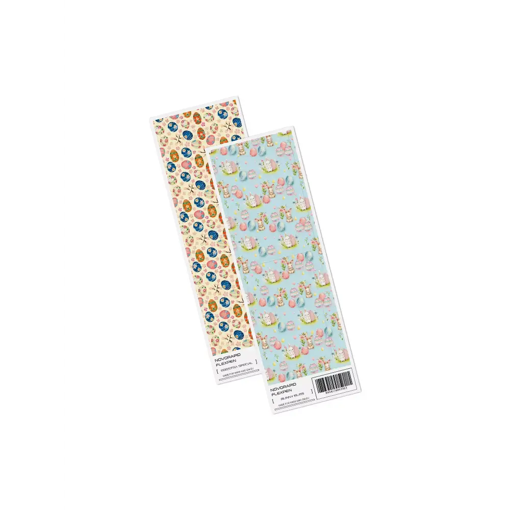 Two patterned NovoRapid FlexPen Stickers from the Easter Edition 2025 collection