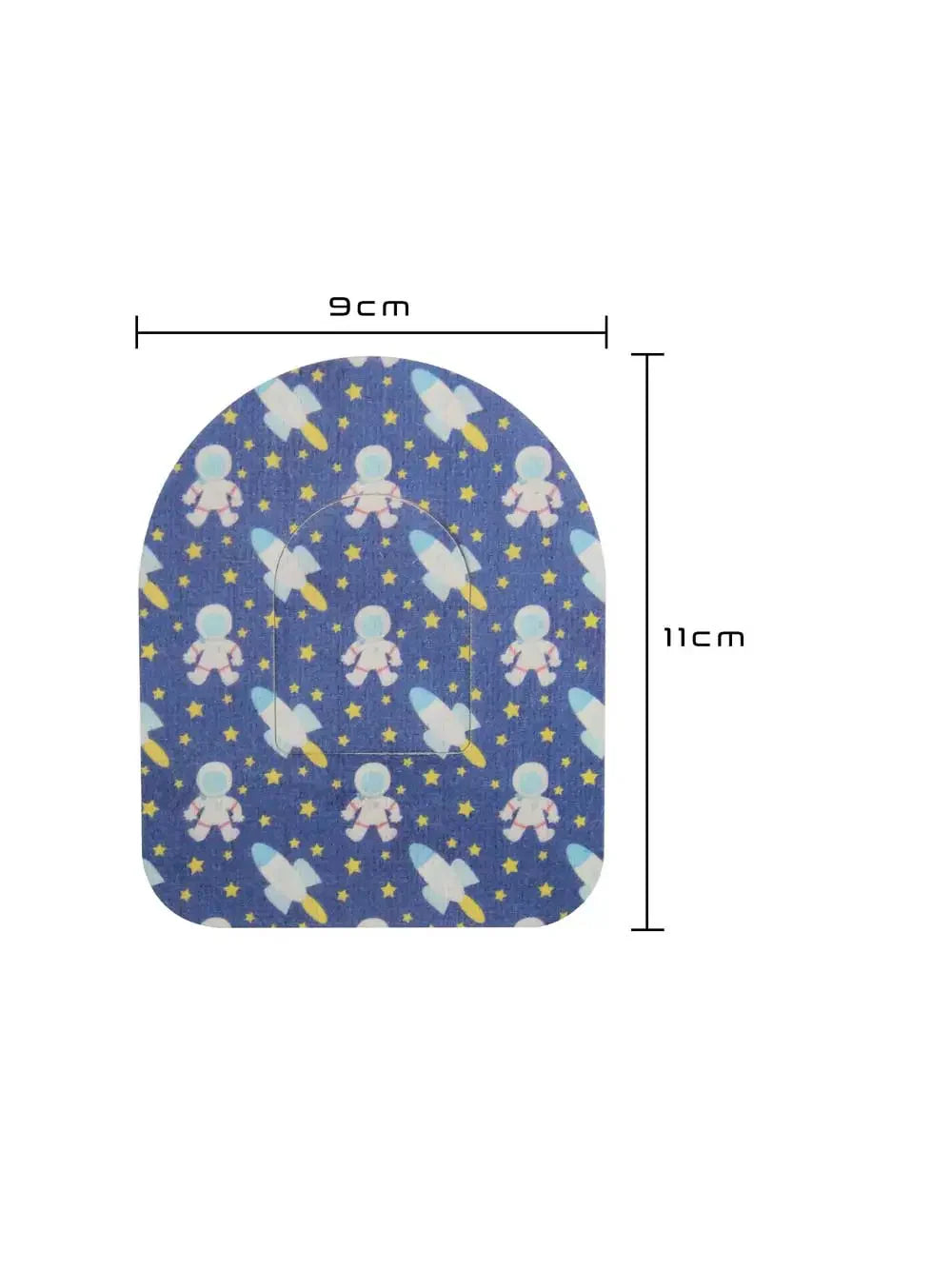 Omnipod POD Patch with childhood memories design, 9x11cm, secure adhesive for insulin pumps.