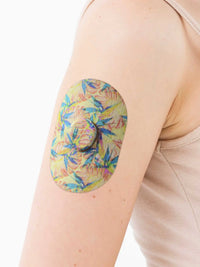 Plaster til Dexcom G7, design Tequila Sunrise, på armen