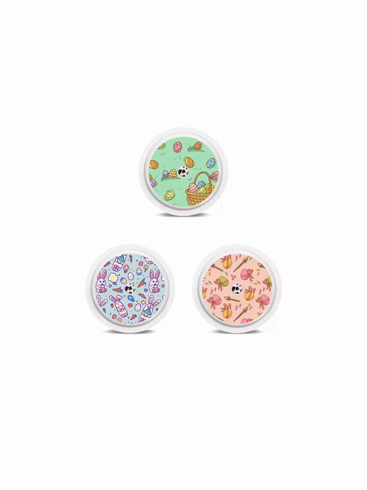 Easter-themed Libre 2 sensor stickers with festive designs in a set of three.