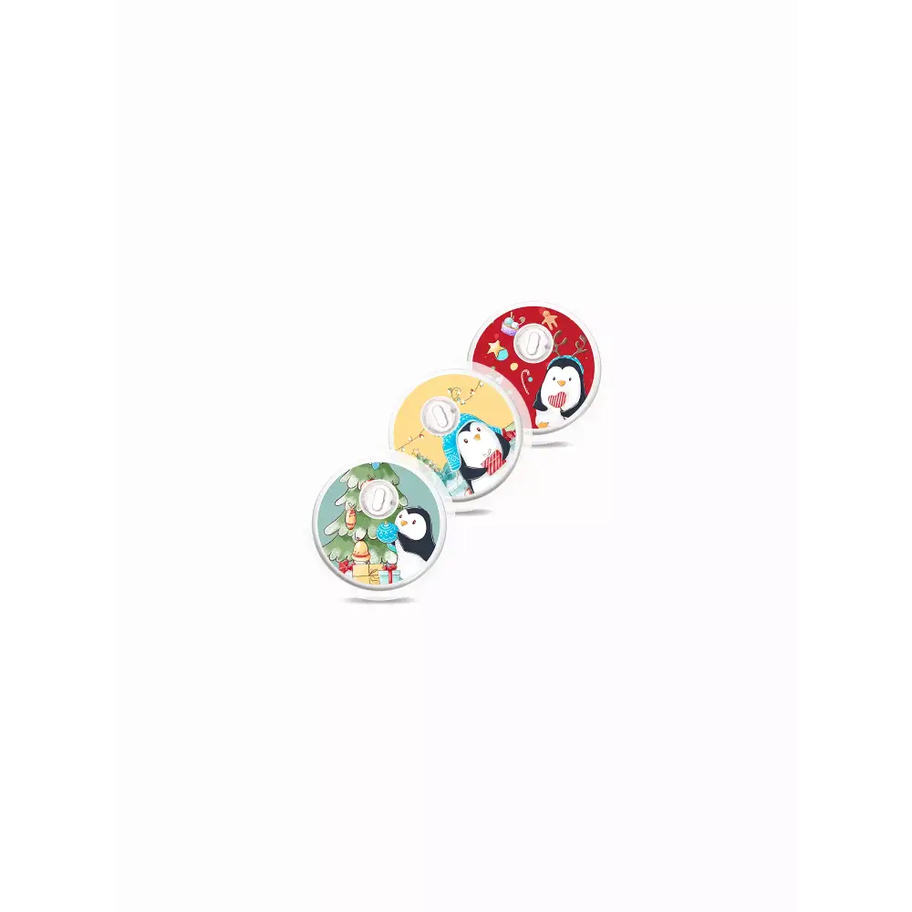 Freestyle Libre 3 Christmas Edition Sensor Stickers with holiday designs.