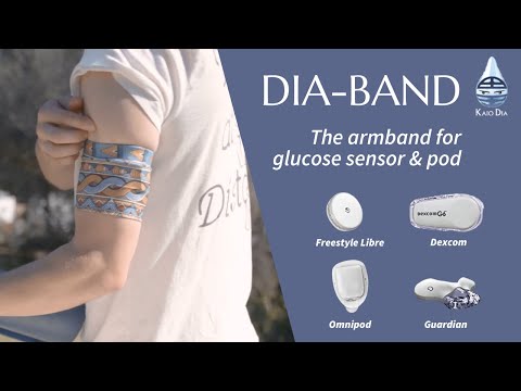Armbånd til glukosesensor og patchpumpe, Dia-Band Narrow